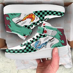 Tanjiro Mid-Top Strap Leather Sneakers -  Demon Slayer: Kimetsu no Yaiba - Angle 4