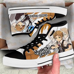 Rudeus Greyrat High-Top Canvas Shoes Mushoku Tensei Custom Anime Sneakers -  Mushoku Tensei: Jobless Reincarnation - Angle 2