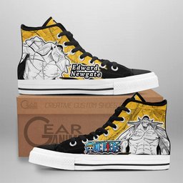Edward Newgate High-Top Canvas Shoes One Piece Custom Anime Sneakers Mix Manga -  One Piece - Angle 1