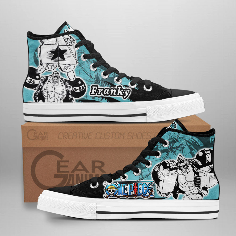 Franky High-Top Canvas Shoes One Piece Custom Anime Sneakers Mix Manga -  One Piece - Angle 1