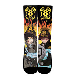 Shinra Kusakabe Socks Fire Force Custom Anime Socks Flames StyleGear Anime