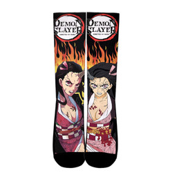Nezuko Full Demon Form Socks Demon Slayer Custom Anime Socks Flames StyleGear Anime