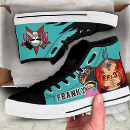 Franky High Top Shoes One Piece Red Custom Anime Sneakers Gear Anime
