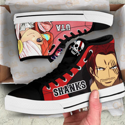 Shanks and Uta High Top Shoes One Piece Red Custom Anime Sneakers Gear Anime