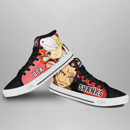 Shanks and Uta High Top Shoes One Piece Red Custom Anime Sneakers Gear Anime