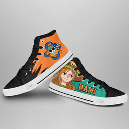 Nami High Top Shoes One Piece Red Custom Anime Sneakers Gear Anime
