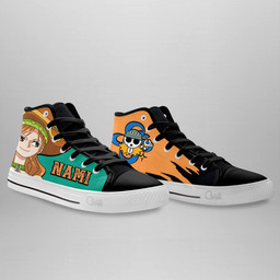 Nami High Top Shoes One Piece Red Custom Anime Sneakers Gear Anime