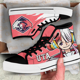 Uta High Top Shoes One Piece Red Custom Anime Sneakers Gear Anime