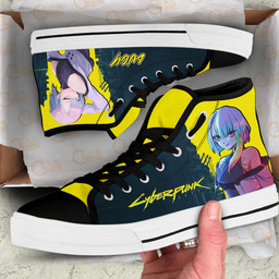 Cyberpunk Lucy Custom High Top Shoes For Anime Fans Gear Anime