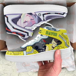Cyberpunk David Martinez and Lucy Sneakers Air Mid Custom For Anime Fans Gear Anime