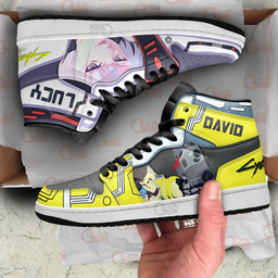 Cyberpunk David Martinez and Lucy Shoes Custom For Anime Fans Gear Anime