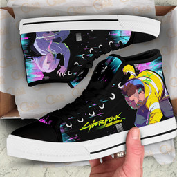 Cyberpunk Edgerunners David Martinez and Lucy Anime Custom High Top Shoes NTT0610 Gear Anime