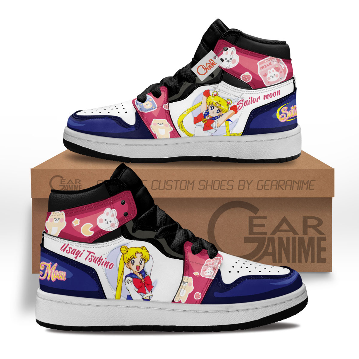 Usagi Tsukino Anime Kids Sneakers Custom Kids Shoes MV0901 Gear Anime