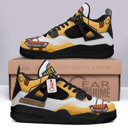 WarGreymon Retro 4 Leather Sneakers Digimon Custom Name -  Digimon - Angle 1