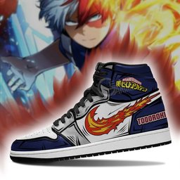 Shoto Todoroki High-Top Leather Sneakers Ice And Fire Quirk -  My Hero Academia - Angle 4