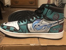 Kamado Tanjiro Water Breathing High-Top Leather Sneakers -  Demon Slayer: Kimetsu no Yaiba - Angle 7