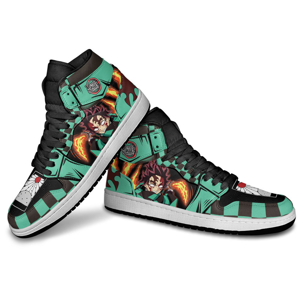 Tanjiro High-Top Leather Sneakers Blood Rage -  Demon Slayer: Kimetsu no Yaiba - Angle 4