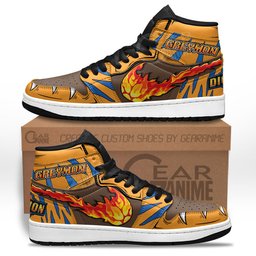 Greymon High-Top Leather Sneakers MN18 -  Digimon - Angle 1