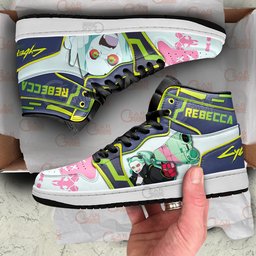 Cyberpunk Rebecca High-Top Leather Sneakers Edgerunners -  Cyberpunk Edgerunners - Angle 3