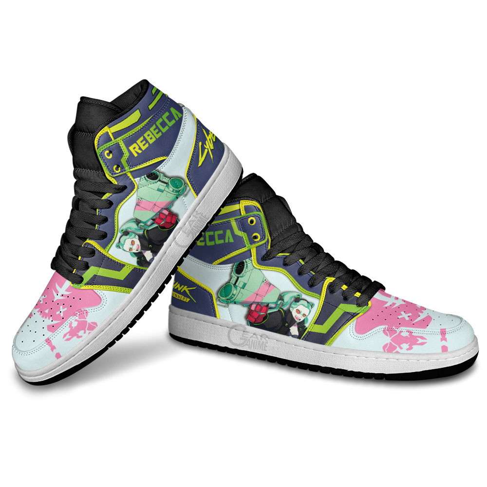 Cyberpunk Rebecca High-Top Leather Sneakers Edgerunners -  Cyberpunk Edgerunners - Angle 4