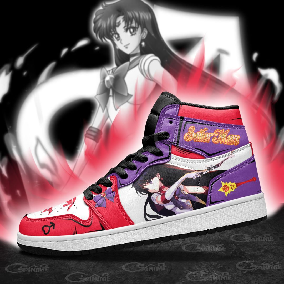 Sailor Mars High-Top Leather Sneakers -  Sailor Moon - Angle 1
