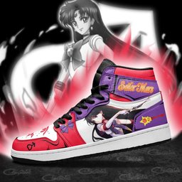Sailor Mars High-Top Leather Sneakers -  Sailor Moon - Angle 1