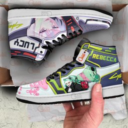 Lucy and Rebecca High-Top Leather Sneakers MN28 -  Cyberpunk Edgerunners - Angle 3