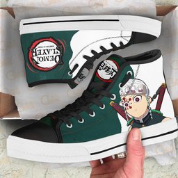 Uzui Tengen Funny Face High-Top Canvas Shoes Funny Shoes NTT151 -  Demon Slayer: Kimetsu no Yaiba - Angle 2
