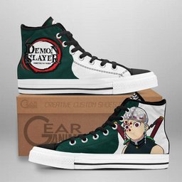 Uzui Tengen Funny Face High-Top Canvas Shoes Funny Shoes NTT151 -  Demon Slayer: Kimetsu no Yaiba - Angle 1