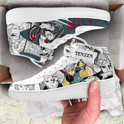 Tengen Uzui Mid-Top Strap Leather Sneakers -  Demon Slayer: Kimetsu no Yaiba - Angle 4
