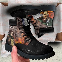 Shingeki Hange Zoe Custom Anime Combat Boots -  attack on titan - Angle 2