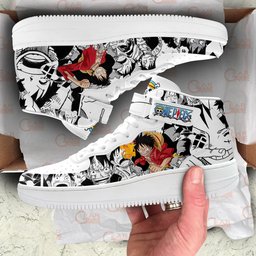 Monkey D. Luffy Mid-Top Strap Leather Sneakers -  One Piece - Angle 4