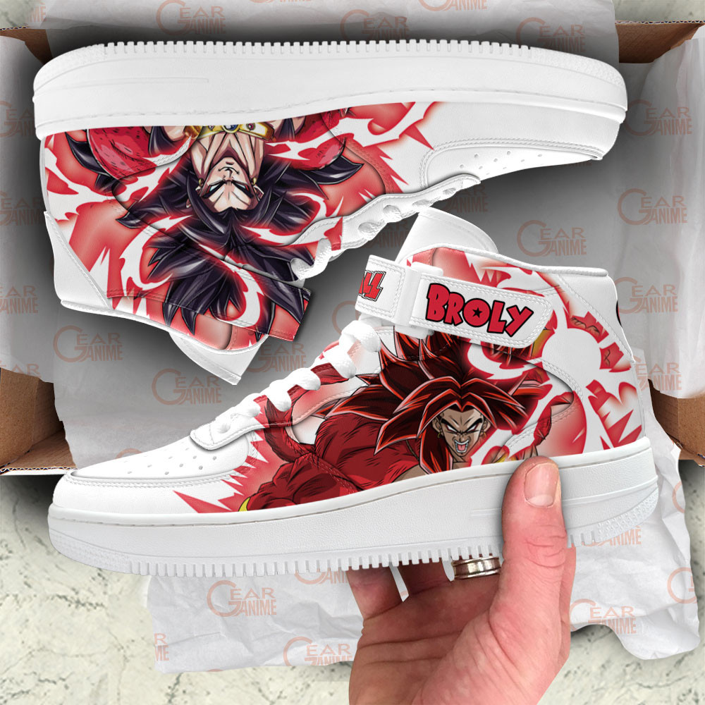 Broly Super Saiyan 4 Mid-Top Strap Leather Sneakers -  Dragon Ball Z - Angle 4