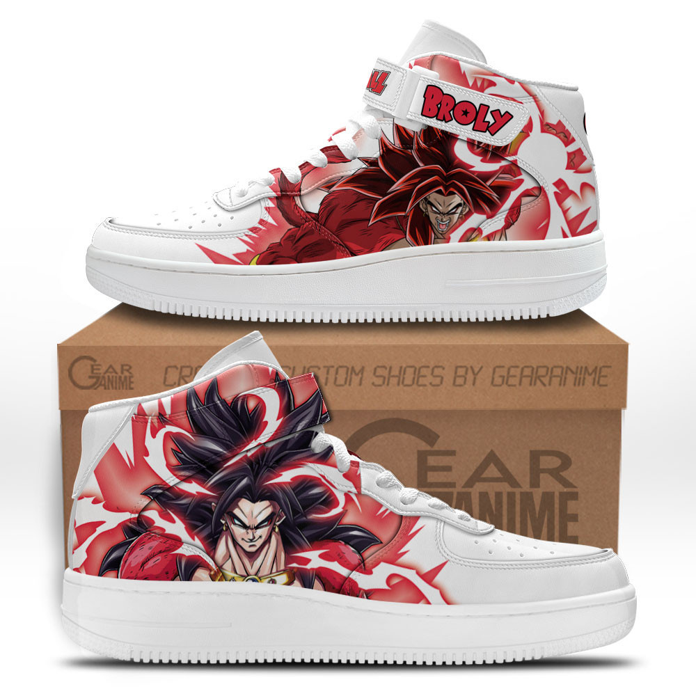 Broly Super Saiyan 4 Mid-Top Strap Leather Sneakers -  Dragon Ball Z - Angle 1