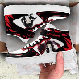 Ryunosuke Akutagawa Mid-Top Strap Leather Sneakers -  Bungo Stray Dogs - Angle 4