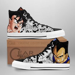Goku and Vegeta High-Top Canvas Shoes -  Dragon Ball Z - Angle 1