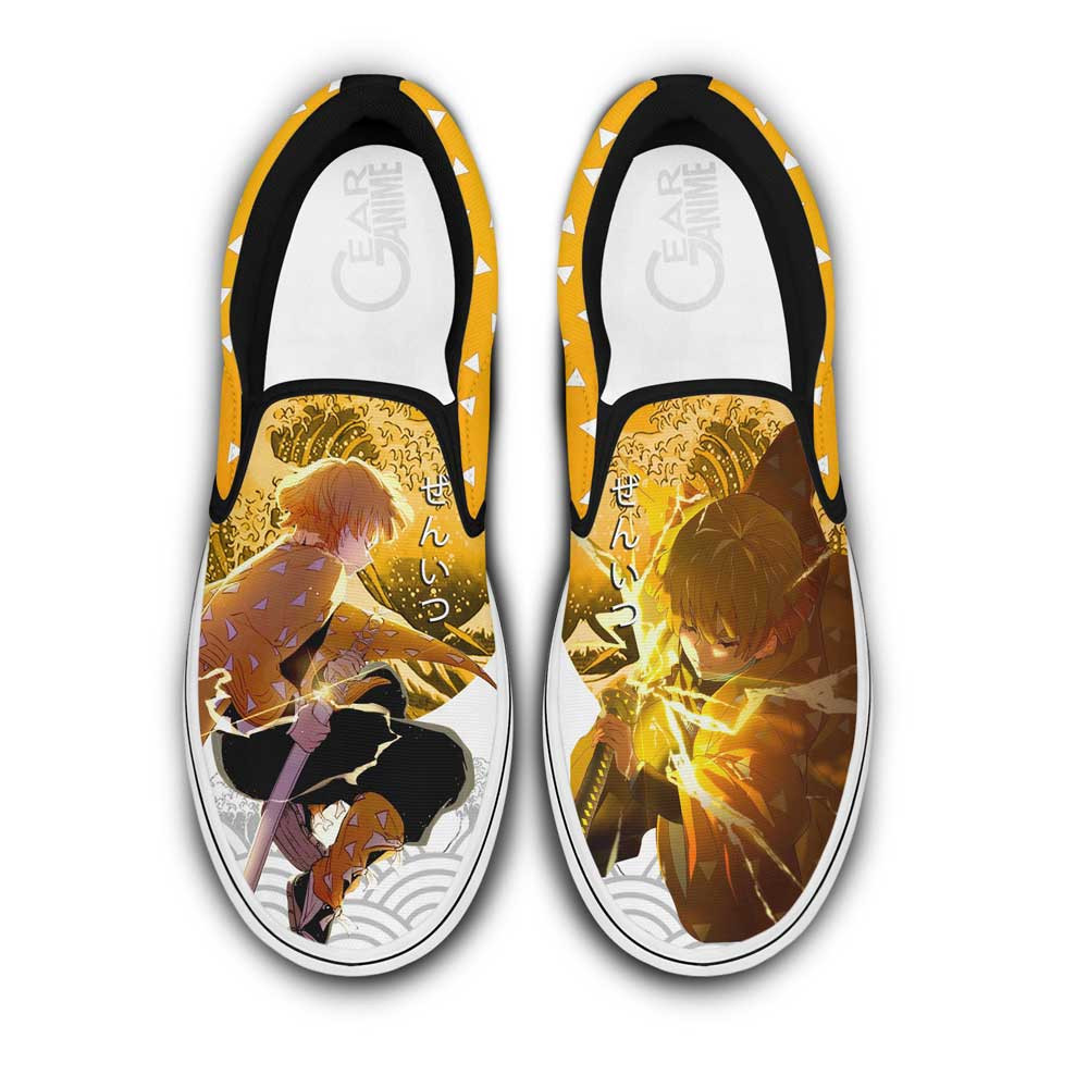 Zenitsu Slip-On Canvas Thunder Breathing Form -  Demon Slayer: Kimetsu no Yaiba - Angle 1