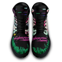 Cyberpunk Rebecca Custom Anime Combat Boots -  Cyberpunk Edgerunners - Angle 4