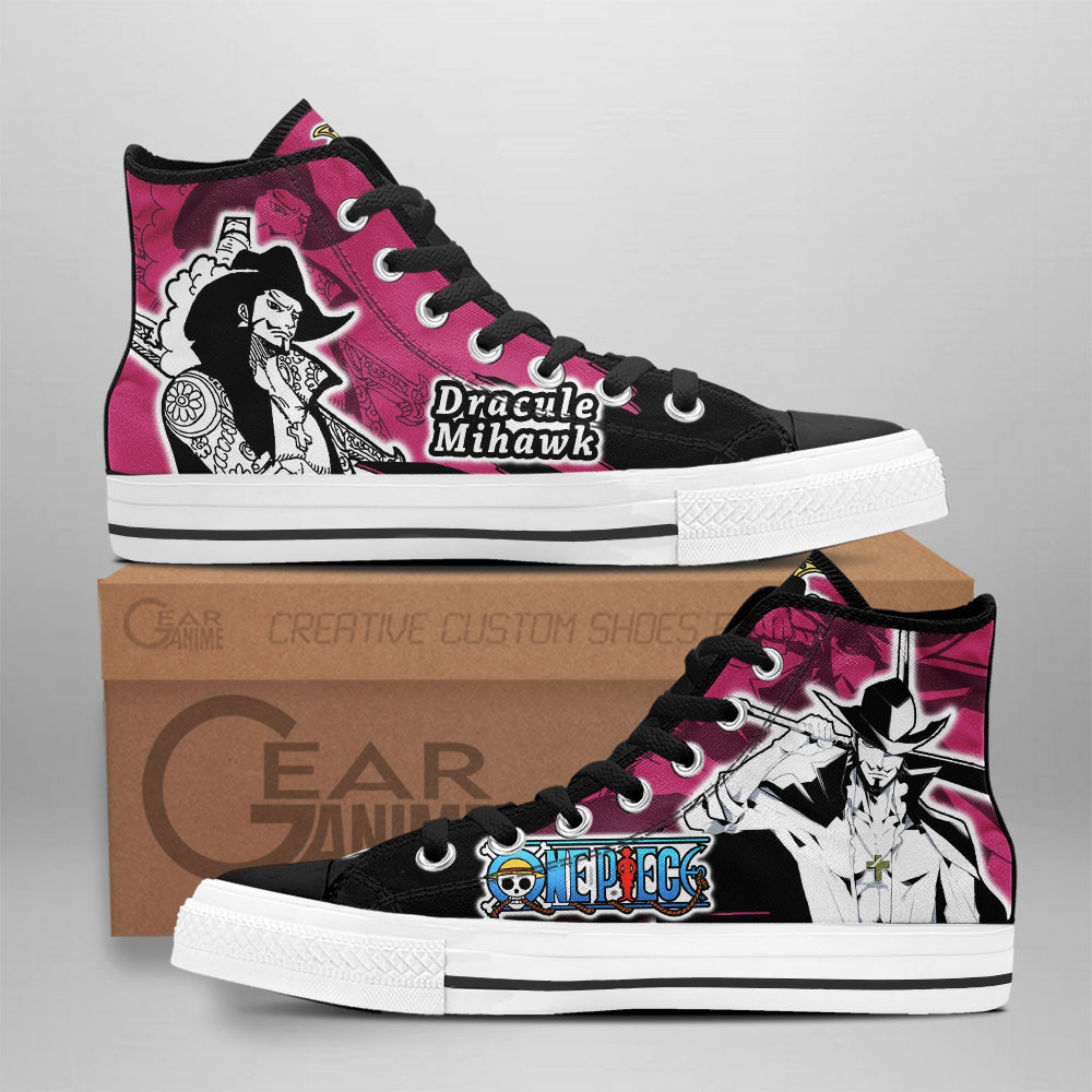 Dracule Mihawk High-Top Canvas Shoes -  One Piece - Angle 1
