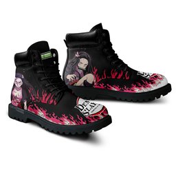 Nezuko Custom Anime Combat Boots Blood Demon Arts -  Demon Slayer: Kimetsu no Yaiba - Angle 3