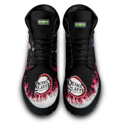 Nezuko Custom Anime Combat Boots Blood Demon Arts -  Demon Slayer: Kimetsu no Yaiba - Angle 4