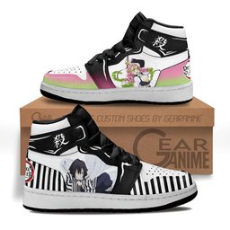 Obanai and Mitsuri Kids High-Top Leather Sneakers -  Demon Slayer: Kimetsu no Yaiba - Angle 1