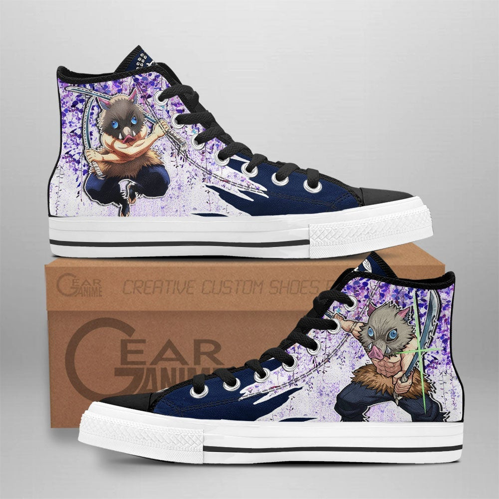 Inosuke High-Top Canvas Shoes Wisteria -  Demon Slayer: Kimetsu no Yaiba - Angle 1