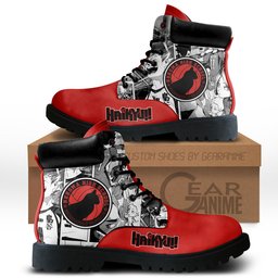 Nekoma Custom Anime Combat Boots NTT111 -  Haikyu!! - Angle 1