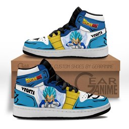 Vegeta Blue Kids High-Top Leather Sneakers -  Dragon Ball Z - Angle 1