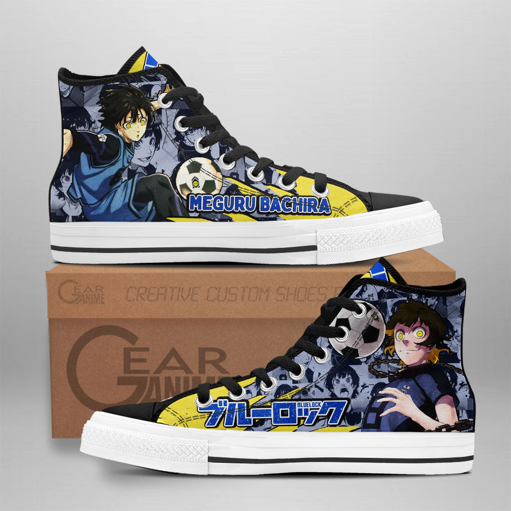 Meguru Bachira High-Top Canvas Shoes -  Blue Lock - Angle 1