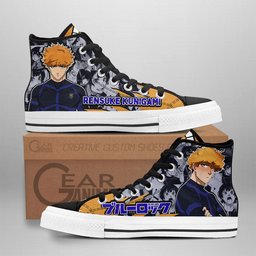 Rensuke Kunigami High-Top Canvas Shoes -  Blue Lock - Angle 1