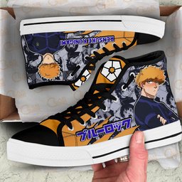Rensuke Kunigami High-Top Canvas Shoes -  Blue Lock - Angle 2