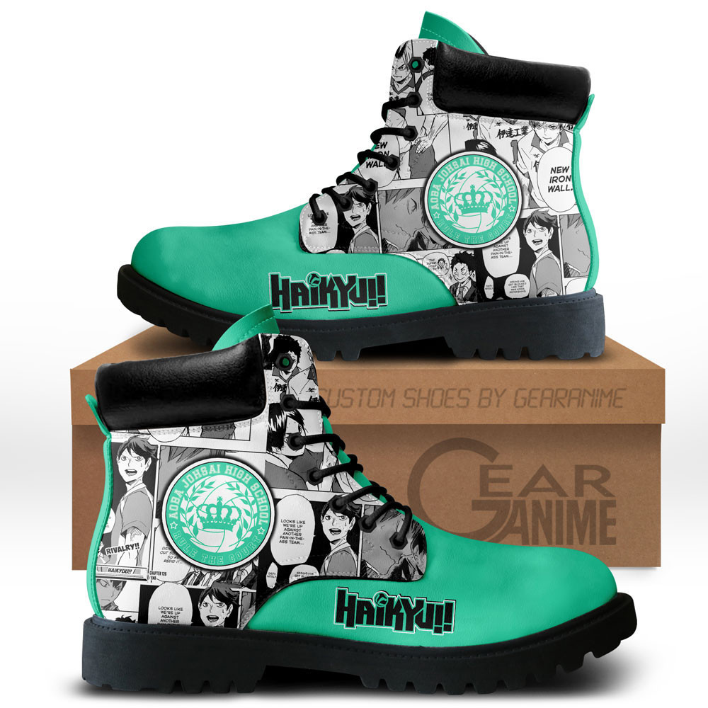Aoba Johsai Custom Anime Combat Boots NTT111 -  Haikyu!! - Angle 1