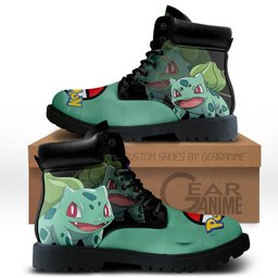 Bulbasaur Custom Anime Combat Boots -  Pokemon - Angle 1